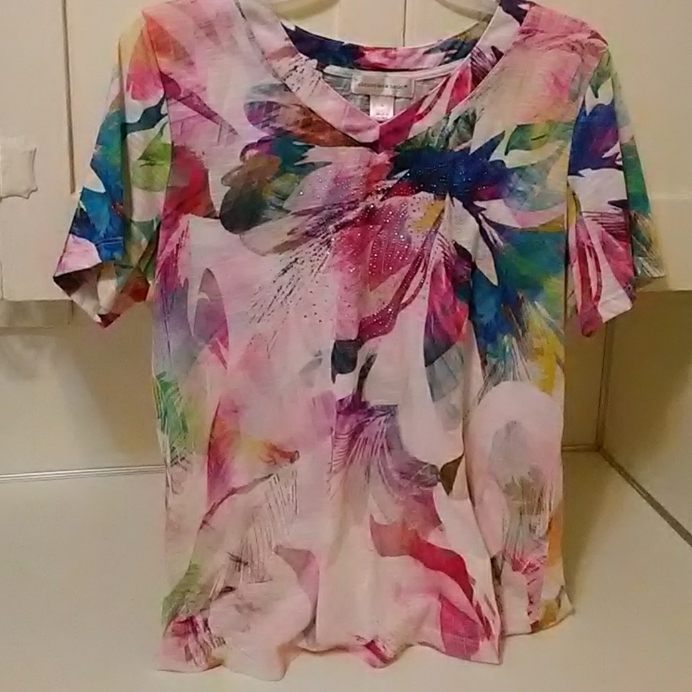 Colorful Top with Silver Embellishments